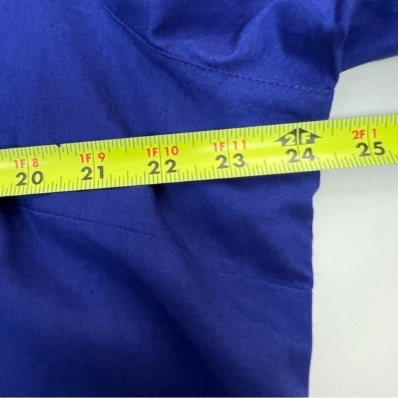 JACLYN SMITH Women’s Button Blouse Sz XXL Cobalt Blue 3/4 Sleeves Convert - Picture 9 of 12